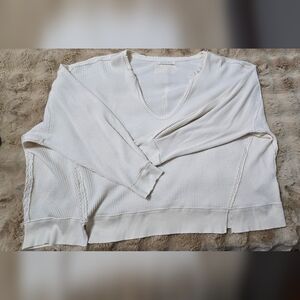 Free People waffle sweatershirt size large